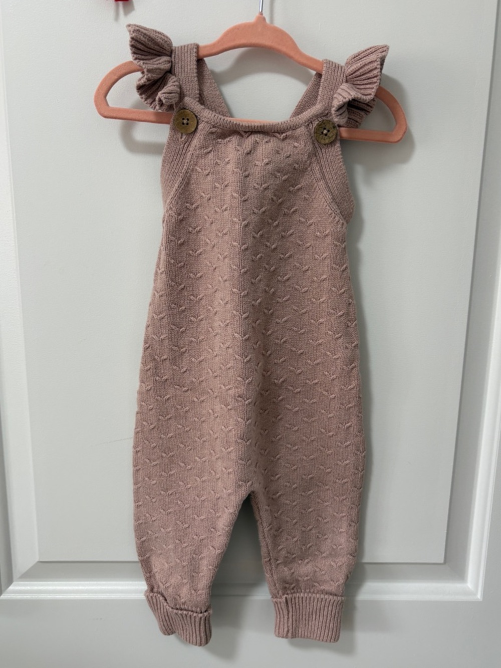 Jamie Kay Knit Romper Overalls in Dusty Rose - Picture 2 of 2